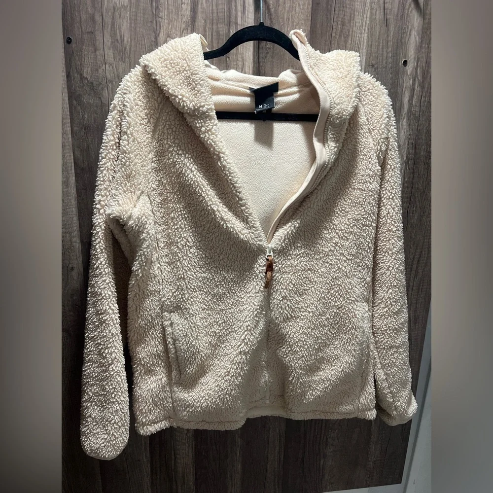 Burton Women's Tan Cream Teddy Jacket Womens Med EUC Sherpa - Picture 4 of 11
